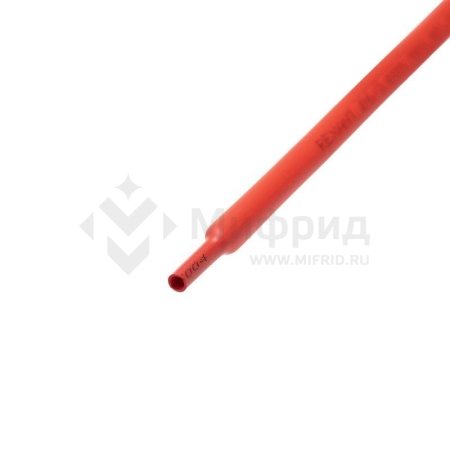 Трубка термоусадочная ТУТ нг 6.0/3.0 красн. 1м Rexant 20-6004