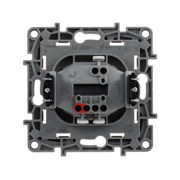 Механизм кнопки 1-кл. СП Etika Plus 6А с НО/НЗ контактом безвинт. зажимы бел. IEK 672214