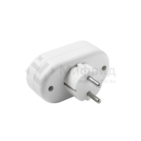 Разветвитель 2-м без заземл. 10А 2200Вт 250В плоский бел. DОМТОК 2651