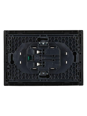 Розетка 2-м СП FORTE&PIANO FP124 16А с заземл. без защ. шторок безвинт. крепл. черн. IEK FP-R21-16-1-K02