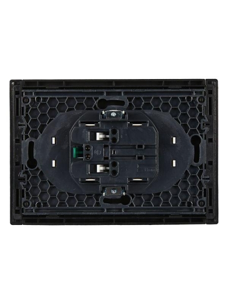 Розетка 2-м СП FORTE&PIANO FP124 16А с заземл. без защ. шторок безвинт. крепл. черн. IEK FP-R21-16-1-K02