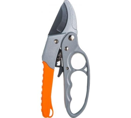 Секатор 200мм возвратная пружина храповый механизм тефлоновое покр. метал. обрезинен. рукоятки Вихрь 73/7/3/3