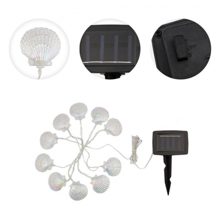 Светильник светодиодный садовый Каскад Хранитель жемчужины 4м с выносной солнечн. панелью 2м и аккумулятором холод. бел. Lamper 602-267