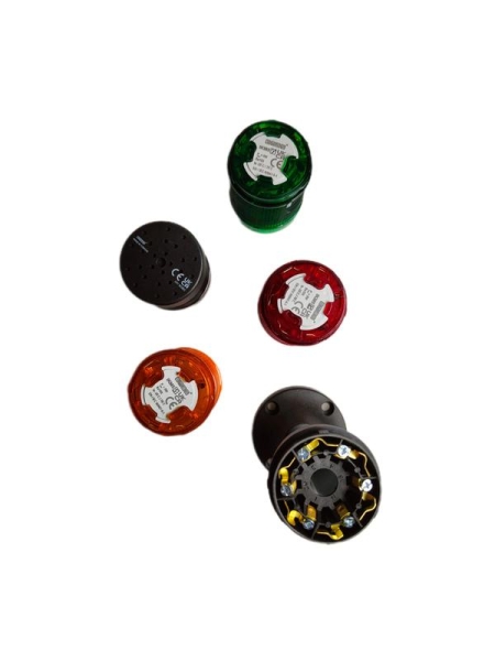 Колонна сигнальная 50мм зуммер 24В стробоскоп FLESH красн./зел./желт. EMAS IK53F024ZM03