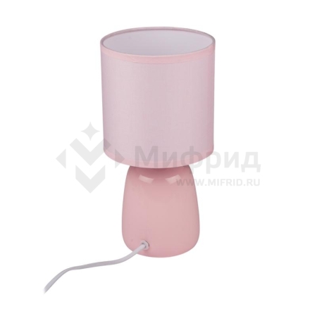 Светильник настольный JH2-02-pk E14 IP20 130х130х255мм керамика; ткань; PVC-пластик роз. JazzWay 5062337