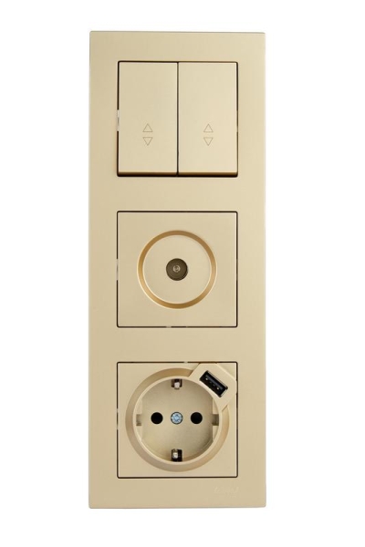 Рамка 3-м VESNA вертикал. без вставки зол. LEZARD 742-3600-153