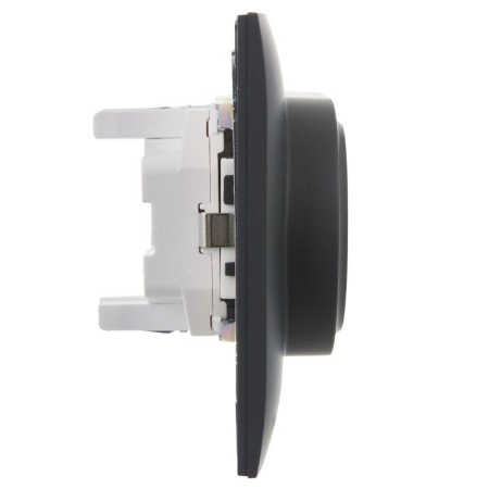 Розетка 2-м SKANDY 16А с заземл. защ. шторки в сборе SK-R07G графит IEK SK-R24-16-K53-F