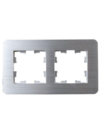 Рамка 2-м BRITE РУ-2-1-Бр метал. алюм. RE AL IEK BR-M22-M-21-K47