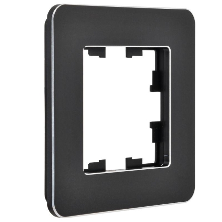 Рамка 1-м BRITE РУ-1-1-Бр метал. черн. RE IEK BR-M12-M-01-K02