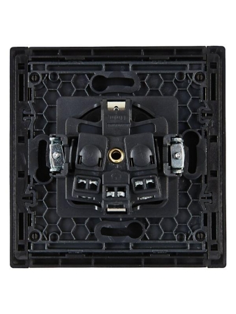 Розетка СП FORTE&PIANO FP115 16А с заземл. защ. шторки винт. крепл. черн. IEK FP-R14-16-K02