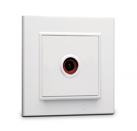 Розетка телевизионная проходная TV 1-м СП Karea IP20 6дБ бел. Makel 56001007