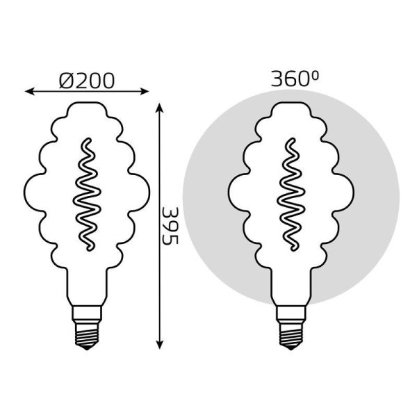 Лампа светодиодная филаментная Black Filament 8.5Вт Honeycomb золотая 2000К тепл. бел. E27 660лм GAUSS 161802105