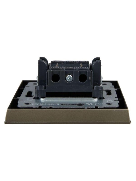 Выключатель 2-кл. СП BRITE ВСР10-2-0-БрШ 10А в сборе шампань IEK BR-V20-0-10-K37-F