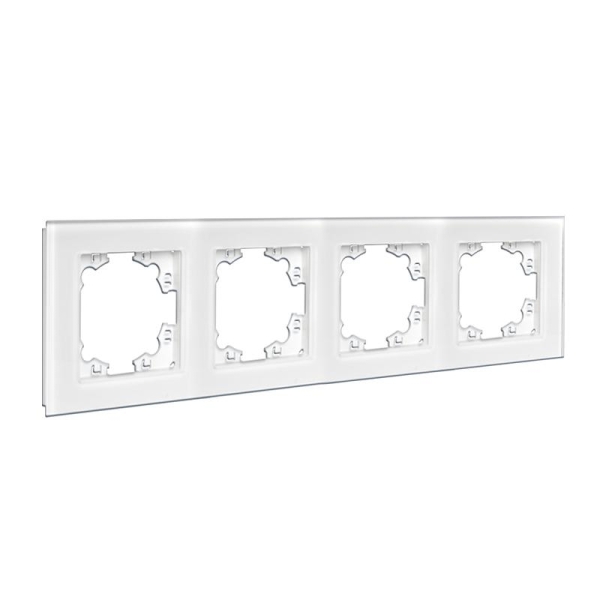 Рамка 4-м Афина стеклянная бел. UNIVersal 2245