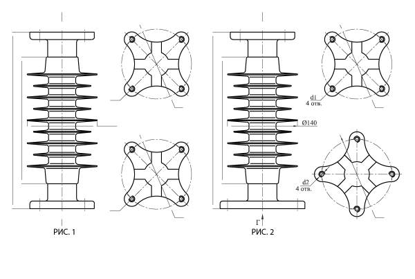 Изоляторы опорные полимерные типа ОСК 16-20-А-4 на напряжение 20 кВ