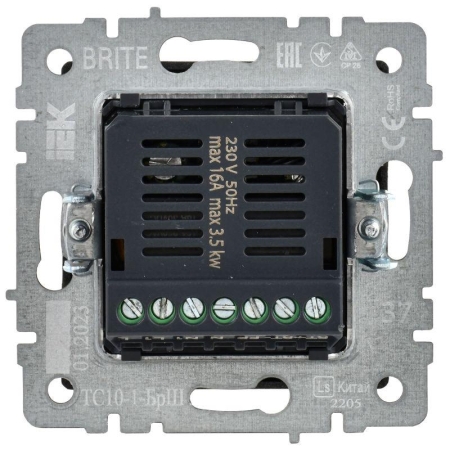 Термостат электронный с индик. BRITE СП IP20 ТС10-1-БрШ механизм шампань IEK BR-RT11-K37