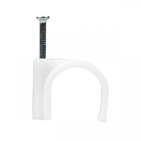 Скоба крепежная круглая с гвоздем d20мм пластик. (уп.50шт) EKF plcn-sr-20