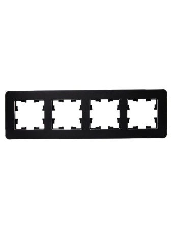 Рамка 4-м BRITE РУ-4-1-Бр метал. черн. RE IEK BR-M42-M-01-K02