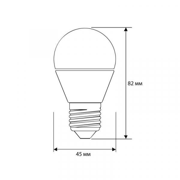 Лампа светодиодная LED5-G45/830/E27 5Вт шар матовая 3000К тепл. бел. E27 410лм 170-265В Camelion 12028