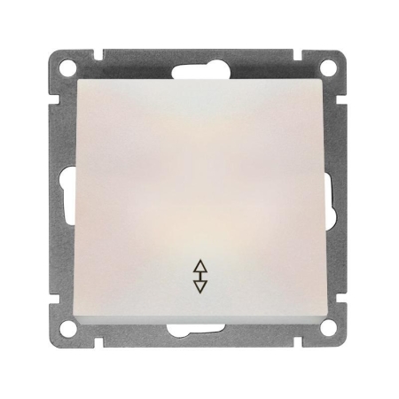 Переключатель проходной 1-кл. СП Афина 10А IP20 механизм жемчуж. Universal A0025-OBr