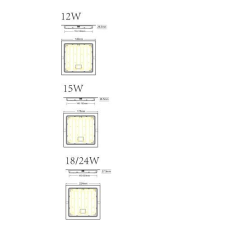 Светильник светодиодный LED 18-12-6K 12Вт 6500К встраив. квадратный ЭРА Б0057444