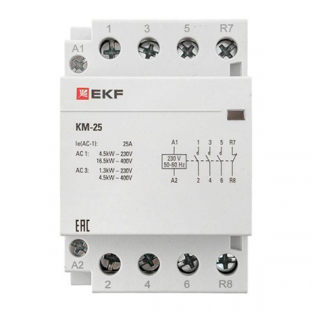 Контактор модульный КМ 25А 3NО+NC (3 мод.) EKF km-3-25-31