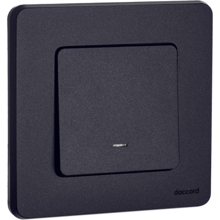 Переключатель 1-кл. Inspiria 10А IP20 250В 10AX с подсветкой/индикацией механизм антрацит IEK 673663