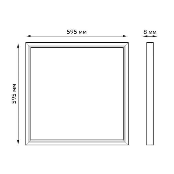 Светильник светодиодный 40Вт 6500К IP20 1300лм 595х595мм ДВО офисный небо GAUSS 846511340