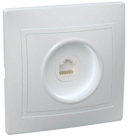 Розетка компьютерная 1-м СП Кварта РК10-КБ IP20 бел. GENERICA EKK10-K01-DM