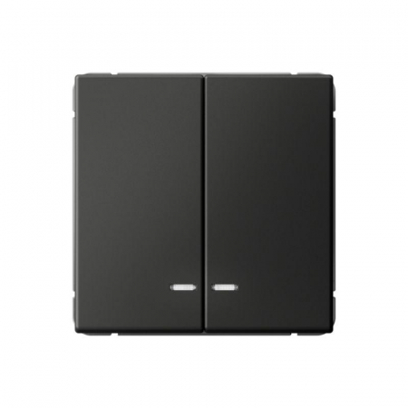 Выключатель 2-кл. ArtGallery (сх. 5а) 10AX с подсветкой быстрозажим. клем. механизм базальт SE GAL001453S