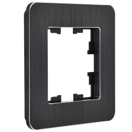 Рамка 1-м BRITE РУ-1-1-Бр метал. черн. RE AL IEK BR-M12-M-21-K02