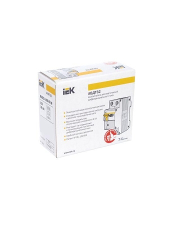 Выключатель автоматический дифференциального тока 2п (1P+N) C 40А 30мА тип A 6кА АВДТ-32 KARAT IEK MAD22-5-040-C-30