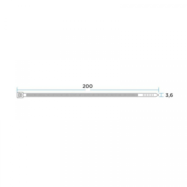 Хомут кабельный 3.6х200 нейл. бел. (уп.100шт) PROCONNECT 57-0200