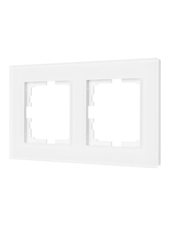 Рамка 2-местн. гориз. VESNA стекло бел. матов. LEZARD 742-5380-147