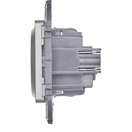 Розетка 1-м СП Inspiria 16А IP20 250В 2P+E защ. шторки немецк. стандарт механизм алюм. IEK 673732