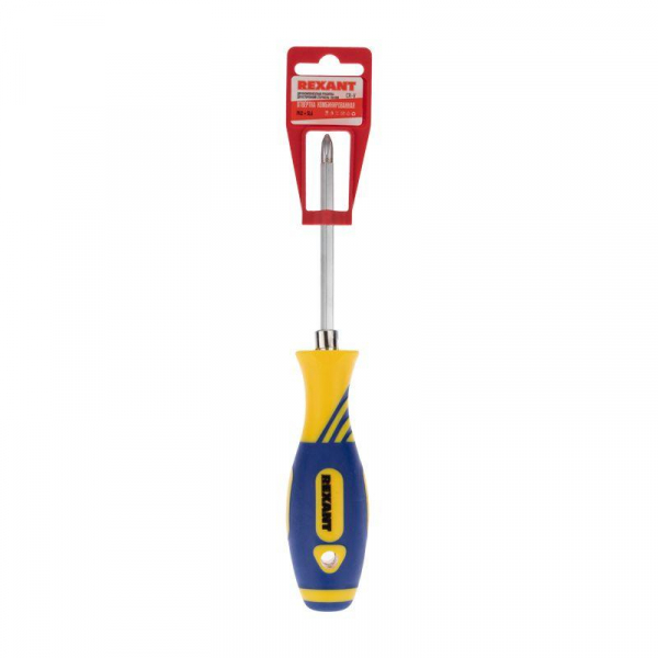 Отвертка комбинированная двухсторонний стержень 120мм(крестовая PH2 шлицевая SL 6мм) двухкомпонентн. рукоятка Rexant 12-4741