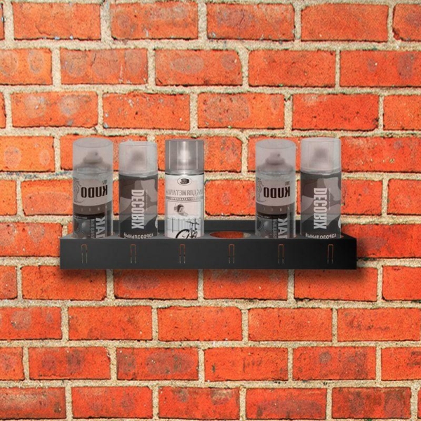 Держатель-органайзер для баллончиков настенный с крючками черн. Rexant 38-0653