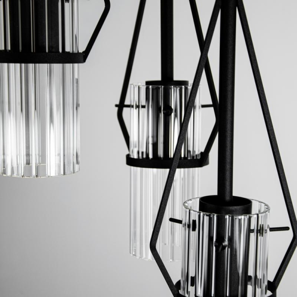 Светильник "Вираж" 232 (плафон 0016) НСБ 01-3х60-176 Е27 [ИМ] подвесной черн. Элетех 1005405277