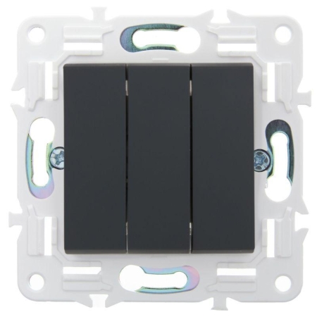 Выключатель 3-кл. SKANDY 10А SK-V11G графит IEK SK-V30-0-10-K53