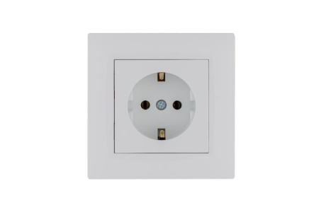Розетка 1-м Karea RIZZ с заземл. бел. Makel 88001028