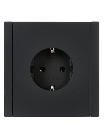 Розетка СП FORTE&PIANO FP116 16А с заземл. без защ. шторок винт. крепл. черн. IEK FP-R11-16-K02