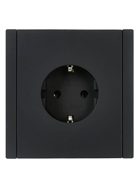 Розетка СП FORTE&PIANO FP116 16А с заземл. без защ. шторок винт. крепл. черн. IEK FP-R11-16-K02