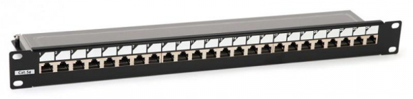 Патч-панель 19дюйм PP3-19-24-8P8C-C5E-SH-110D 1U 24 порта RJ45 полн. экран. кат.5e Dual IDC ROHS черн. Hyperline 246037