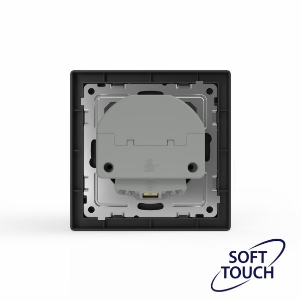 Розетка 1-м СП Pixel IP20 с заземл. с 2-мя заряд. устр. USB тип A+C механизм карбон TOKOV ELECTRIC TKE-PX-R1U2AC-C14