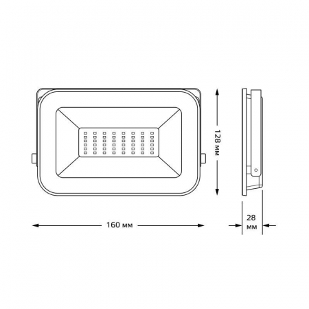 Прожектор светодиодный Qplus 30Вт 6500К IP65 3150лм 200-240В ДО графит. GAUSS 690511330