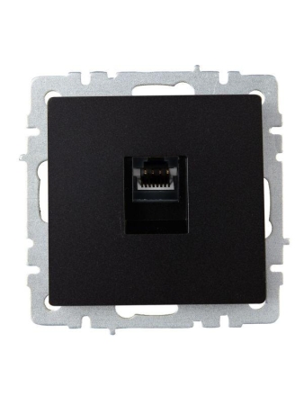 Розетка компьютерная СП RJ45 кат.6 BRITE РК11-БрЧ механизм черн. IEK BR-K10-2-K02