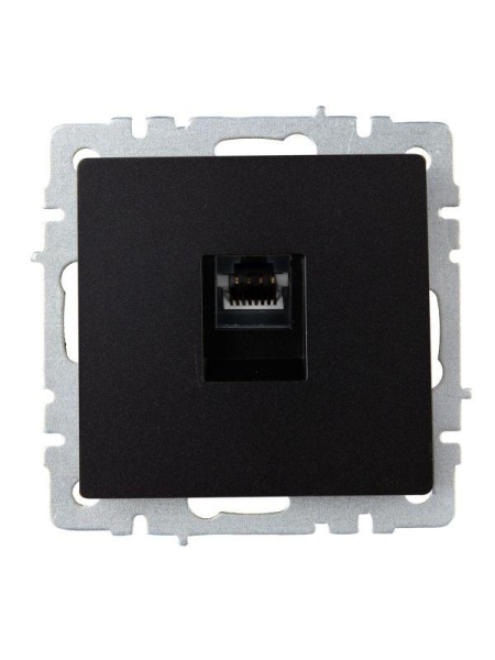 Розетка компьютерная СП RJ45 кат.6 BRITE РК11-БрЧ механизм черн. IEK BR-K10-2-K02
