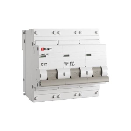 Выключатель автоматический модульный 3п D 32А 10kA ВА 47-100M без теплового расцеп. PROxima EKF mcb47100m-3-32D-pro