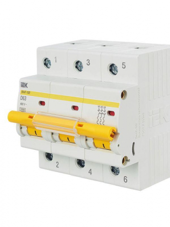 Выключатель автоматический модульный 3п D 63А 10кА ВА47-100 KARAT IEK MVA40-3-063-D