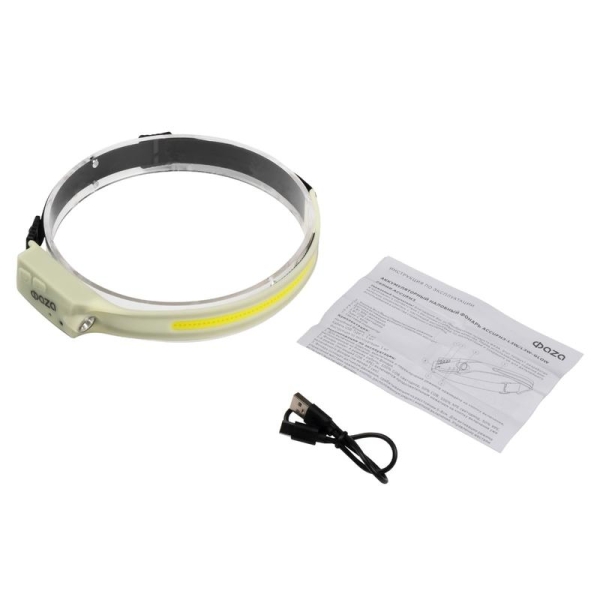 Фонарь аккумуляторный налобный ФАZА AccuFH3-L3W/L3W-GLOW 3Вт COB+3Вт XPE (5режимов упраление жестами) IP44 ФАZА 5061729